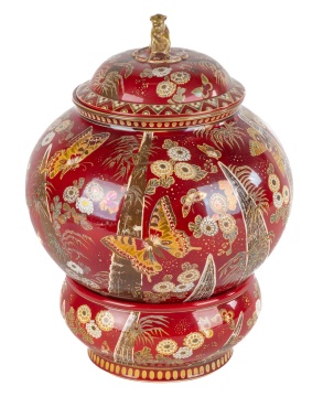 Zsolnay Porcelain Covered Jar & Stand