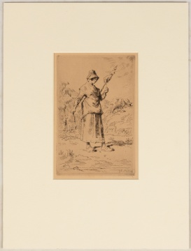 Jean Francois Millet (French, 1814-1875) La Fileuse Auvergnate