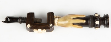 19th Century Carved Horn Sewing Clamp