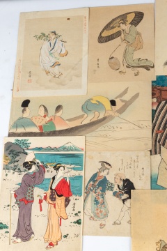 Japanese Woodblock Prints with Figures