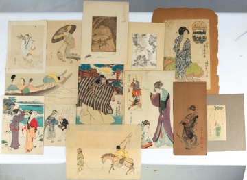 Japanese Woodblock Prints with Figures