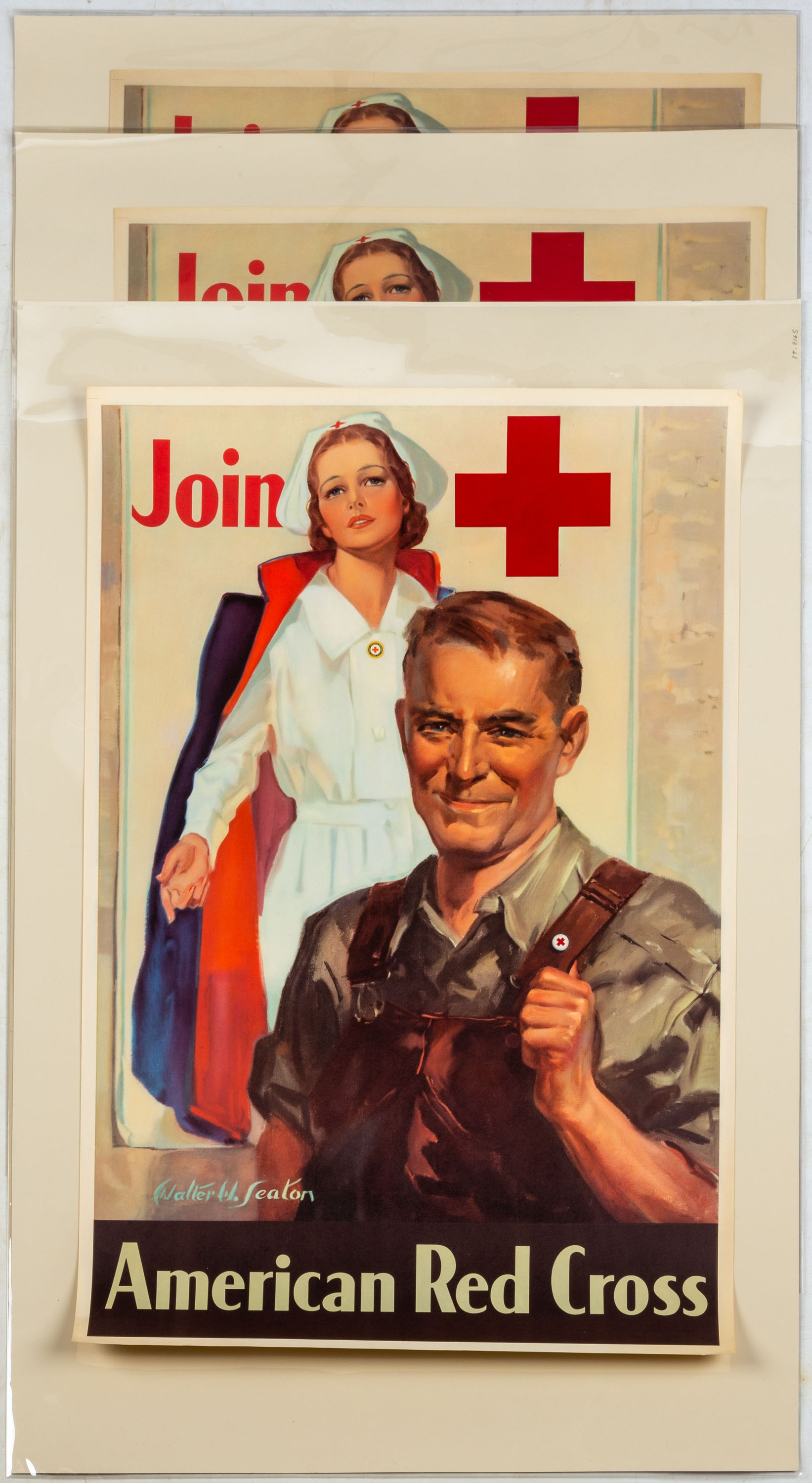 (3) WWII, Join American Red Cross Posters Cottone Auctions