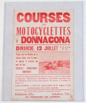 Vintage Donnacona, Quebec Motorcycle Poster