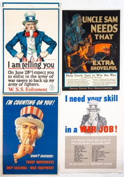 (5) WWII, Uncle Sam Themed Posters