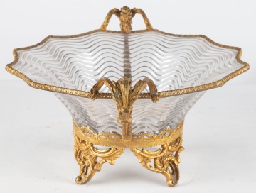 19th Century Gilt Bronze and Crystal Centerpiece