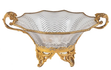 19th Century Gilt Bronze and Crystal Centerpiece