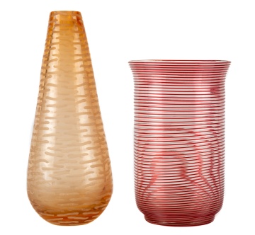 Italian and Steuben Art Glass Vases