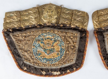 (2) Chinese Silk Embroidered Robe Accessories 