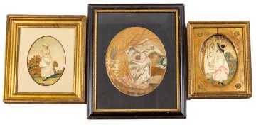 (3) 19th Century Silk Needlework's