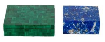 (2) Malachite & Lapis Lazuli Dresser Boxes