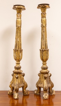 Pair of Giltwood Prickets