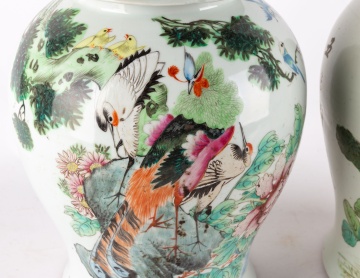 (2) Chinese Porcelain Baluster Covered Jars