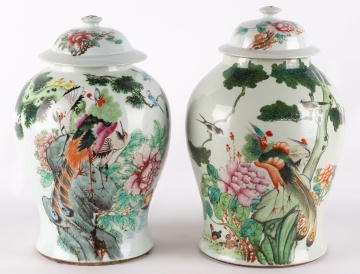 (2) Chinese Porcelain Baluster Covered Jars