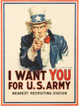 James Montgomery Flagg (1870-1960) "I Want You for U.S. Army" 1917
