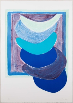 Terry Frost (British, 1915-2003) "Blue Suspended Form" 1970