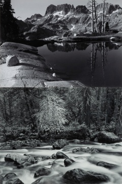 Philip Hyde, The Minarets, Sierra Nevada, California, 1950 & John Sexton, Merced River and Forest, Yosemite, 1983