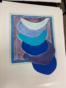 Terry Frost (British, 1915-2003) "Blue Suspended Form" 1970