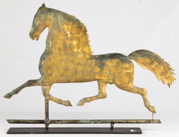 19th Century Copper and Gilt Black Hawk Weathervane
