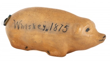 Rare Stoneware Pig Flask
