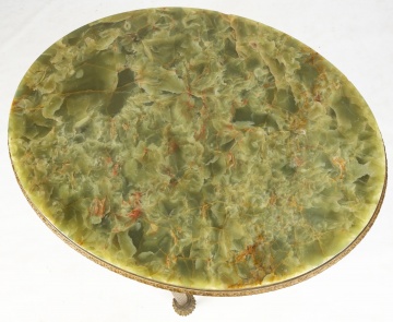 Brass & Onyx Side Table