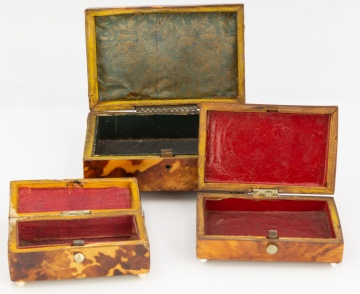 (3) Miniature Shell Dresser Boxes