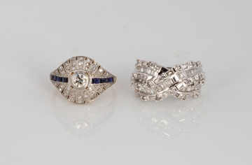 (2) Gold & Diamond Rings
