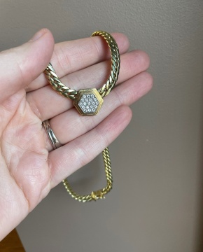 (2) Italian 14K Gold and Diamond Necklaces