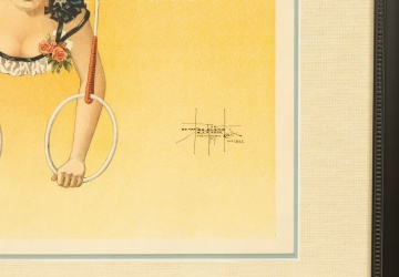 Circus Acrobat Woman on Rings, Donaldson Lithograph