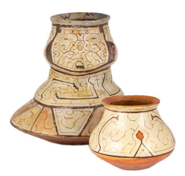 (2) Peruvian Pots, Shipibo Pottery