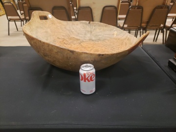 Large Native American Burl Bowl with Handles
