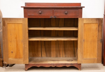 19th Century Red Painted Cabinet