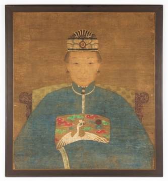 Chinese Silk Ancestral Portrait Painting