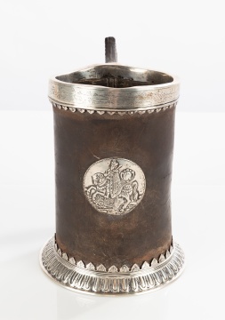 18th Century Silver-Mounted Blackjack