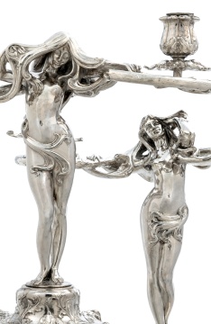 Gorham Sterling Silver Art Nouveau Candelabras, from the 1904 St. Louis World's Fair