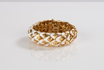 David Webb 18K Gold & Enamel Bracelet