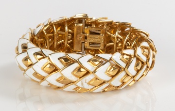 David Webb 18K Gold & Enamel Bracelet