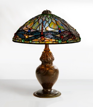 Tiffany Studios, New York "Jeweled Dragonfly" Table Lamp