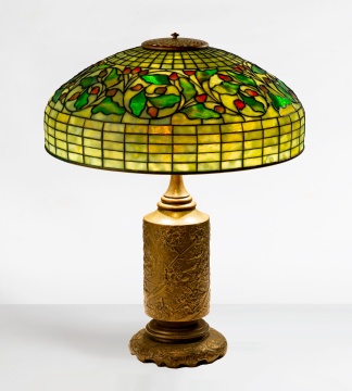 Tiffany Studios, New York "Swirling Oak Leaf" Table Lamp