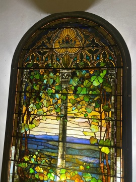 Tiffany Studios Leaded Glass Romanesque Ornamental Window