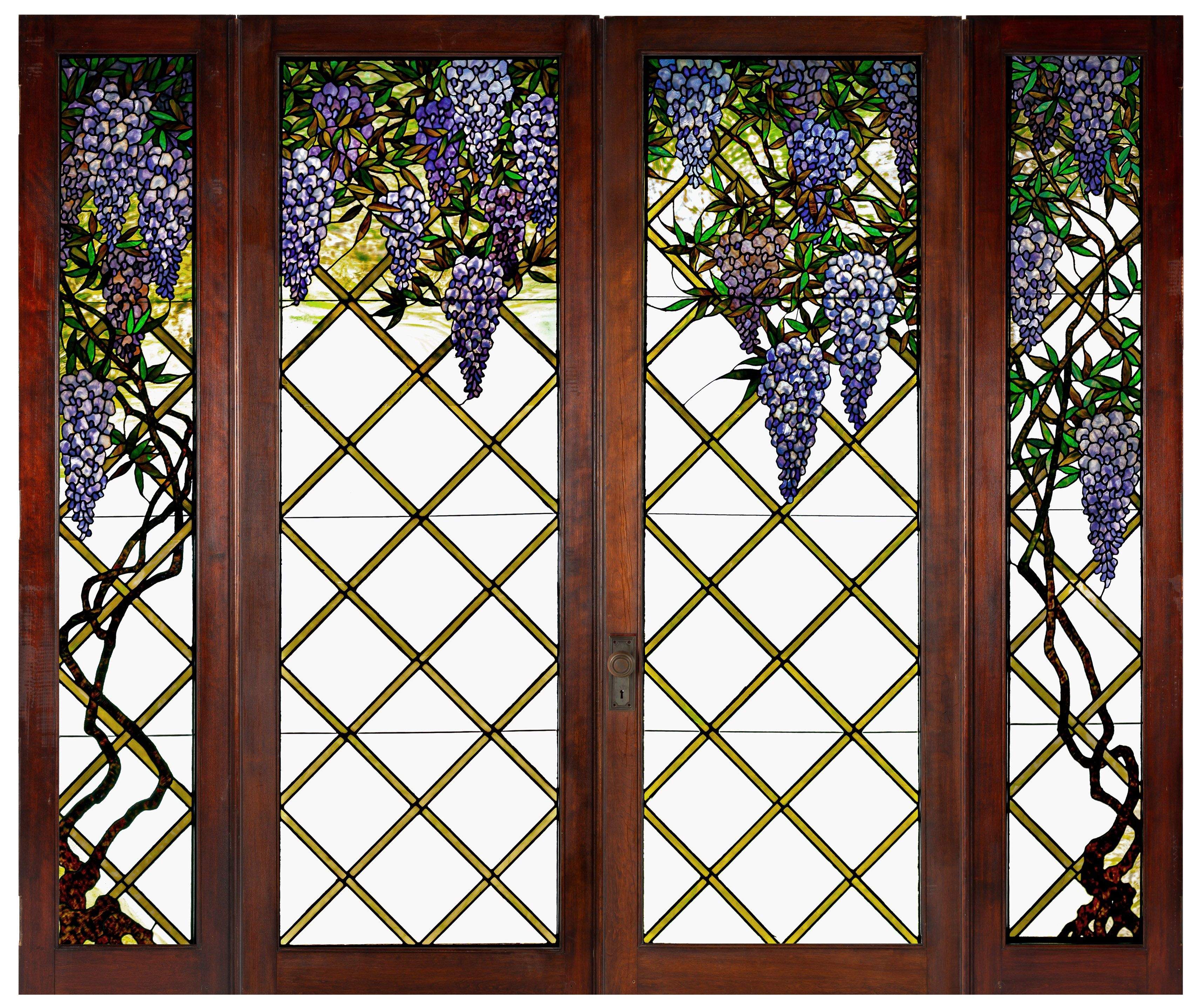 Attr. Tiffany Studios, New York Wisteria Trellis Doors | Cottone