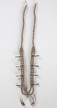 Sterling Silver & Turquoise Squash Blossom Necklace