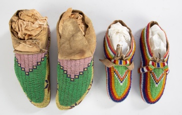 (2) Pair of Native American Moccasins