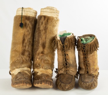 Pair of Native American and Eskimo Boots