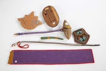 Group of Native American Beadwork and War Club