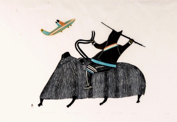 Pudlo Pudlat (Inuit, 1916-1992) "Mounted Hunter"