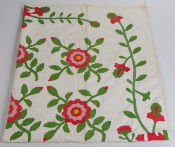 19th Century Applique Floral Quilt