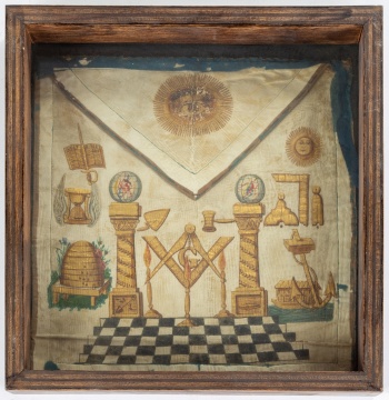 19th Century Masonic Silk Embroidered Apron
