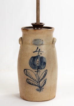 J. Burger, Jr. 4 Gallon Stoneware Churn