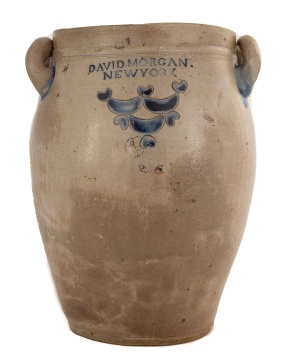 David Morgan, New York 3-Gallon Stoneware Ovoid Crock
