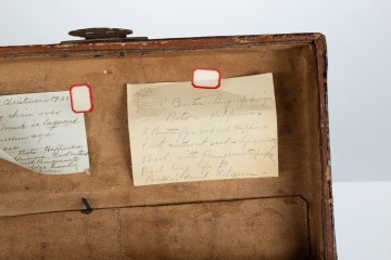 Chinese Parcel Gilt and Lacquered Leather Trunk